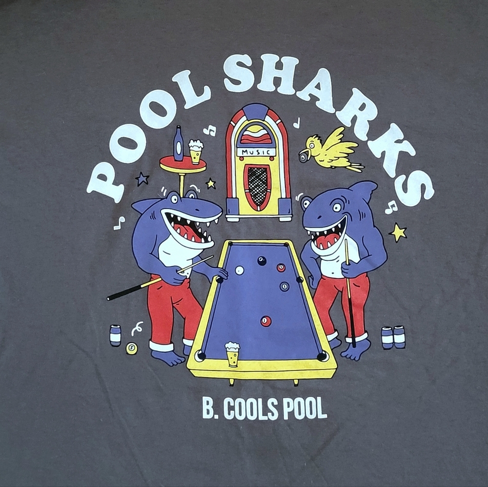 Barney Cools😎 "Pool🎱 Sharks🦈" Graphic Tee👕 - NWOT - Picture 3 of 13